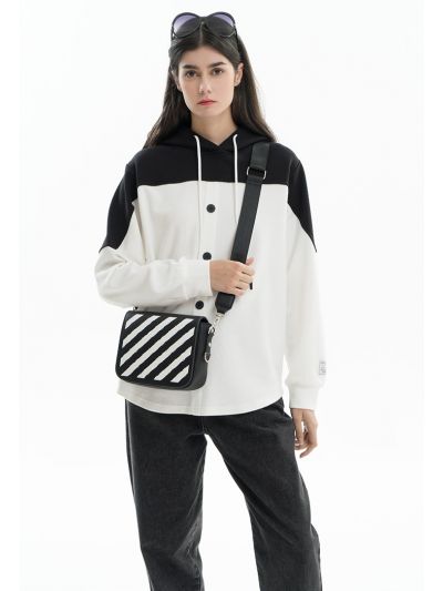 Two Tone Hoodie Blouse -Sale