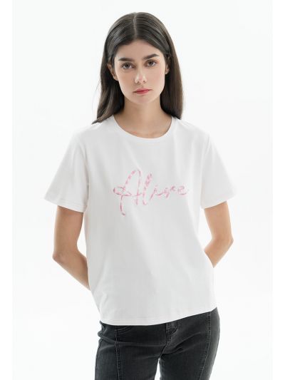 Contrast Embroidered Solid Top -Sale