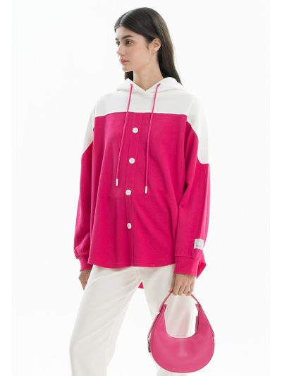 Two Tone Hoodie Blouse -Sale