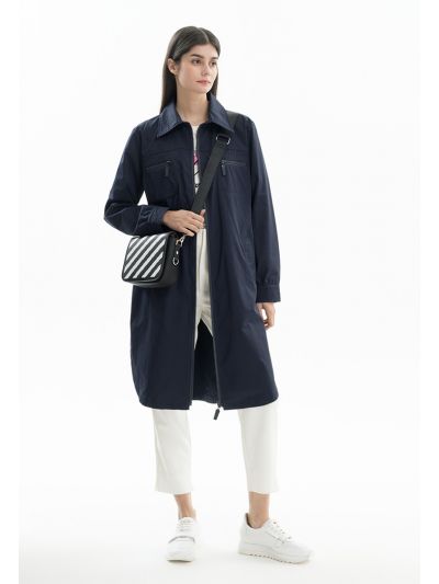 Back Stripes Printed Long Coat -Sale