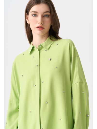 Loose Fit Crystal Embellished Shirt