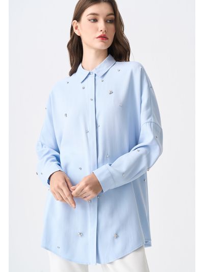 Loose Fit Crystal Embellished Shirt