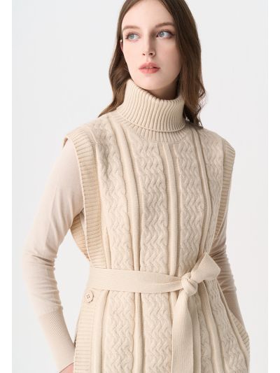 Knitted Belted Vest