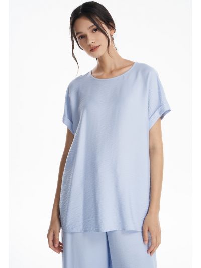 Classic Solid Textured T-Shirt -Sale
