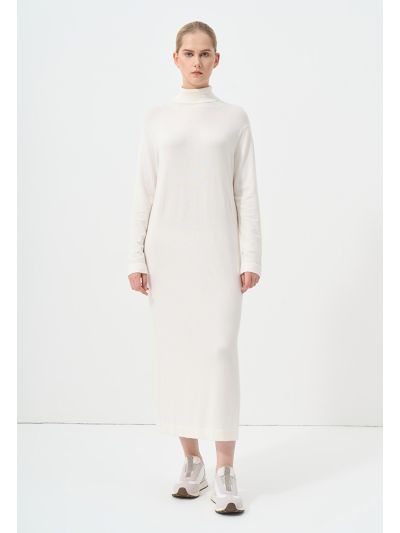 Solid Long Sleeve High Neck Dress