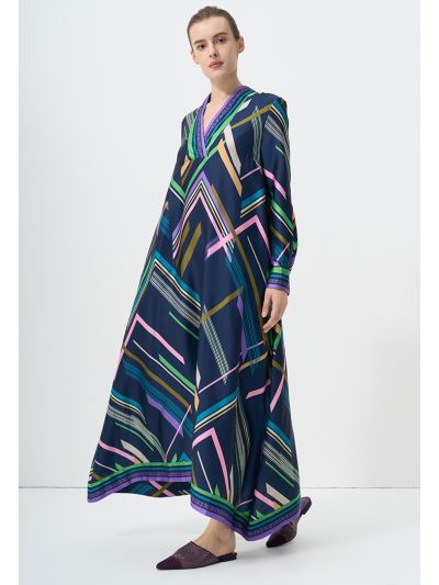 Long Sleeve Printed Maxi Dress