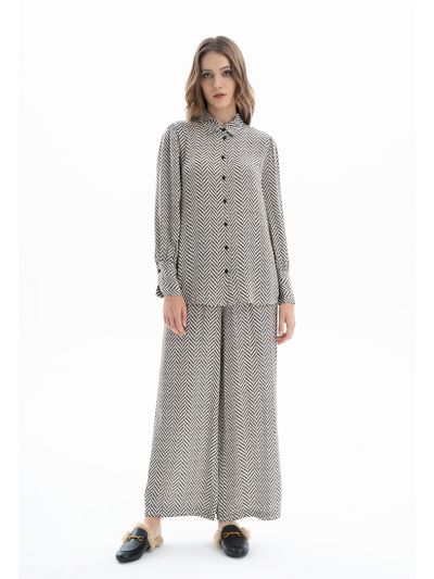 Chevron Printed Wide Leg Culottes