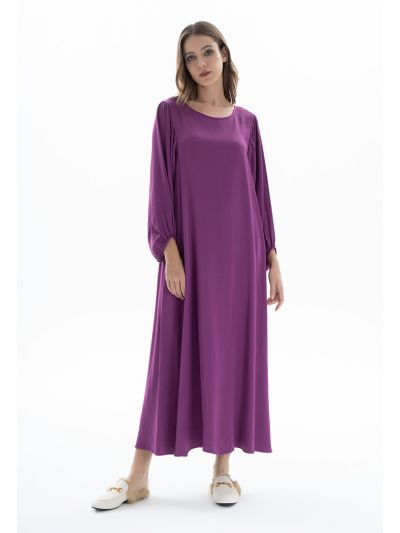 Classic Flared Solid Maxi Dress