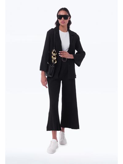 Crinkled Flared Solid Pants -Sale