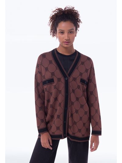 Multicolored Textured Patterned Monogram Jacket -Sale