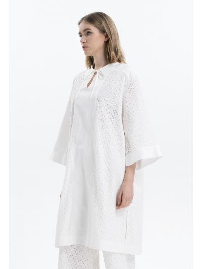 Schiffli Solid Yoke Dress -Sale