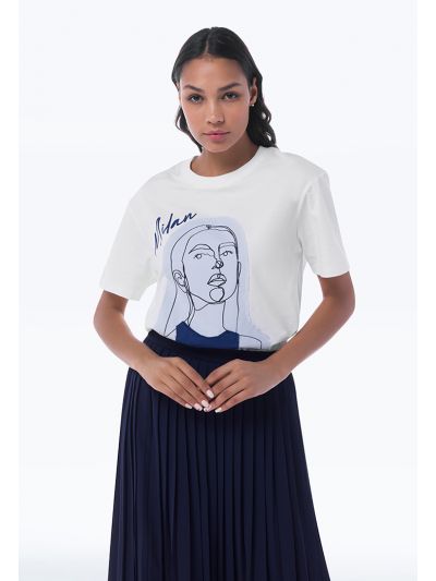 Figure Printed Short Sleeves T-Shirt