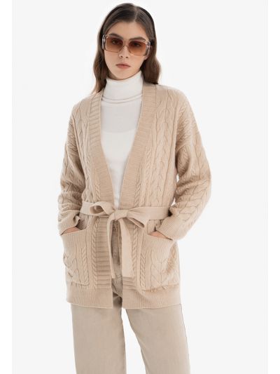 Crochet Knitted Solid Open Cardigan -Sale