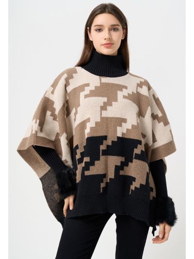 Open Hems Winter Poncho