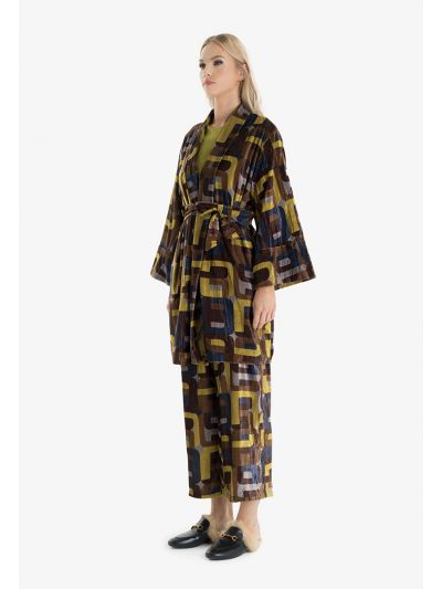 Printed Velvet Wide Leg Culottes -Sale