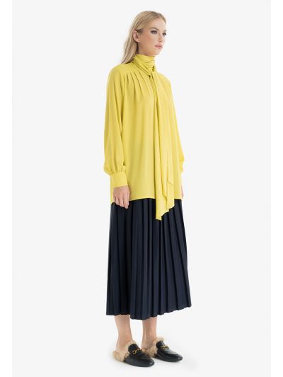 Box Pleated Maxi Solid Skirt -Sale