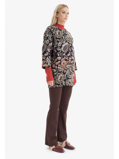 Knitted Bell Bottom Solid Pants
