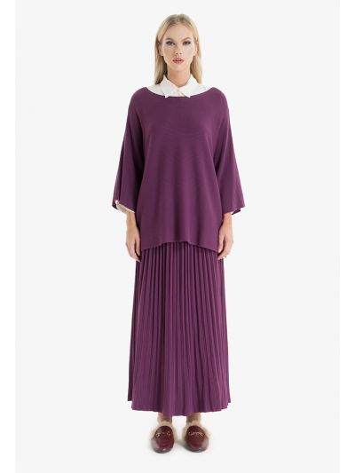Solid Knitted Flared Skirt -Sale