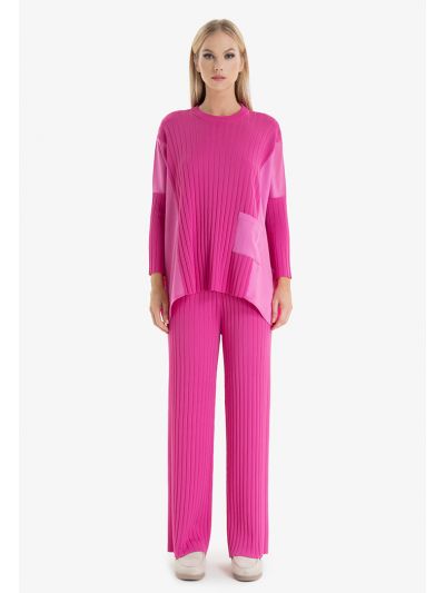 Pleated Knit Straight Fit Pants -Sale