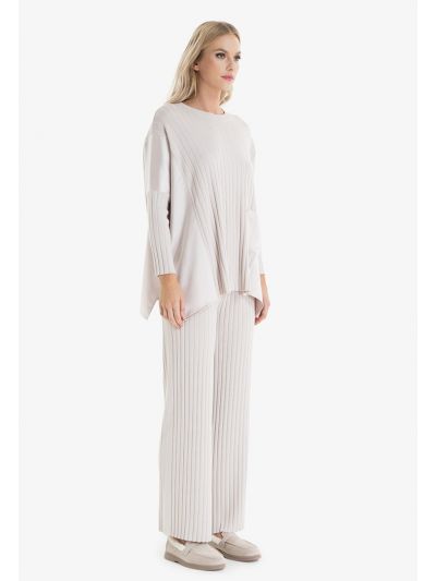 Pleated Knit Straight Fit Pants -Sale