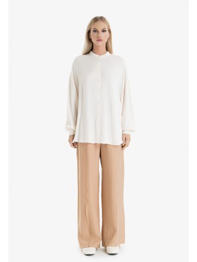 Solid Basic Wide Flared Leg Trouser -Sale