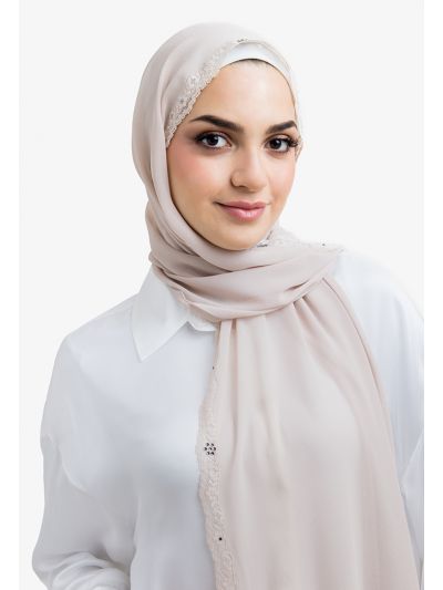 Crystal and Lace Embellished Hijab