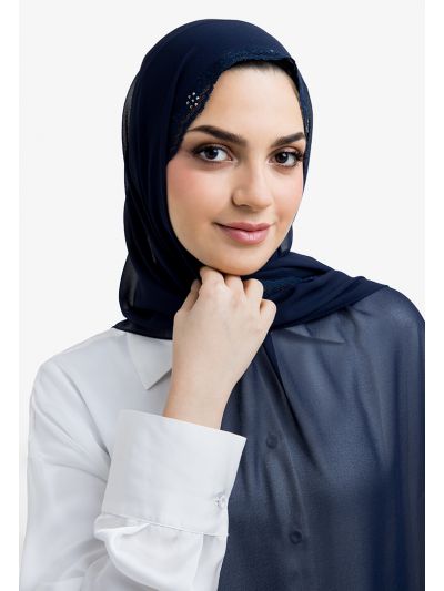 Crystal and Lace Embellished Hijab