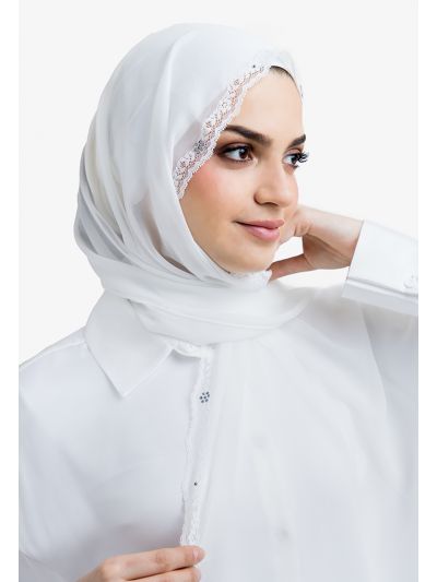 Crystal and Lace Embellished Hijab