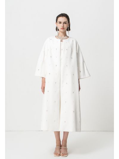  Long Sleeves Embellished Rhinestone Maxi Abaya