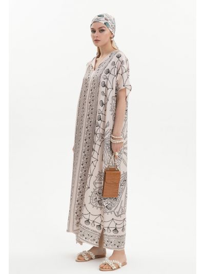 Contrast Printed Tent Maxi Dress -Sale