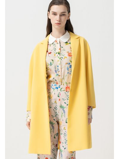 Solid Long Sleeves Midi Jacket