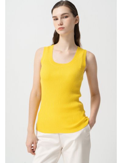 Solid knitted Sleeveless Top