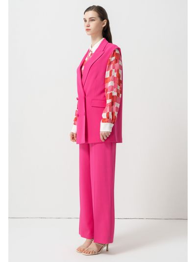 High-Waist Solid Trouser
