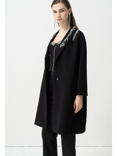 Single Tone Embellished Rhinestone Jacket