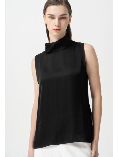 Soft Solid Sleeveless Loose Blouse -Sale