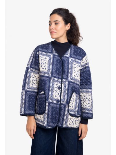 Two Tone Paisley Printed Blocks Outer Jacket -Sale