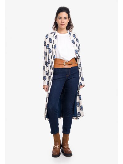 Ribbed Contrast Stitched Denim Trouser -Sale