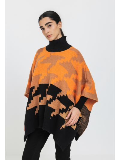 Open Hems Winter Poncho
