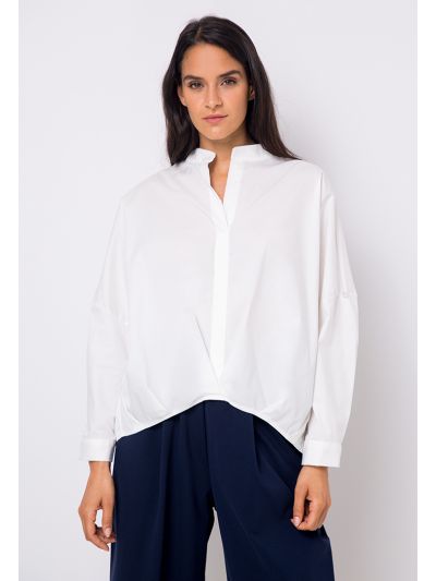 High Low V-Neck Oversized Blouse