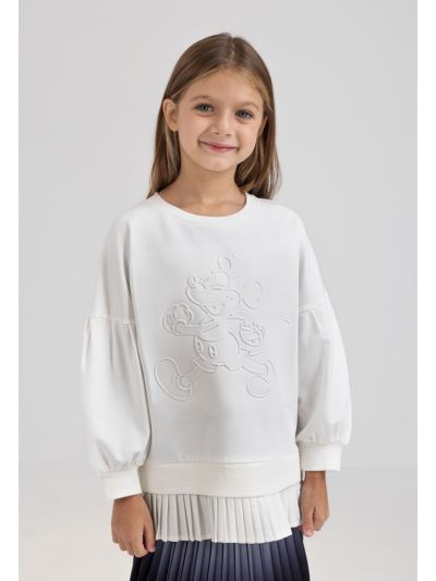 Mickey Textured Pleated Sweater