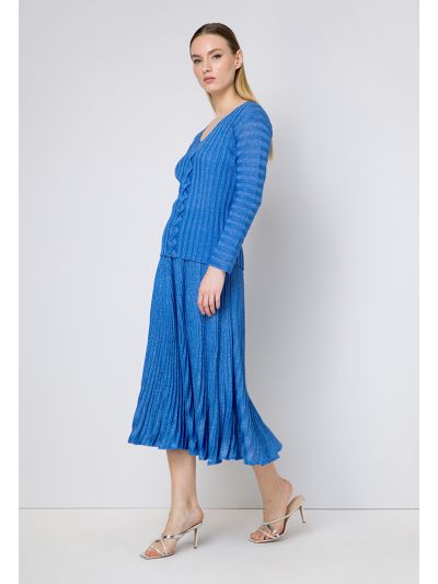 Knitted Flared Lurex Skirt