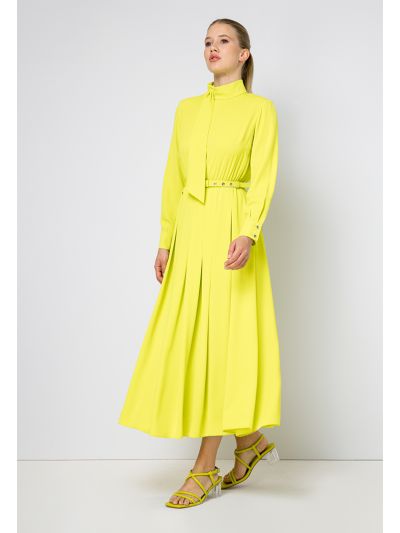 Elastic Waist Flared Pleated Dress- Eid Style