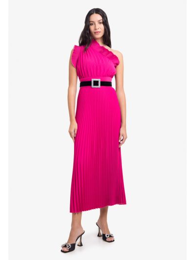 Electric Pleated Ruffle Maxi Dress -Sale