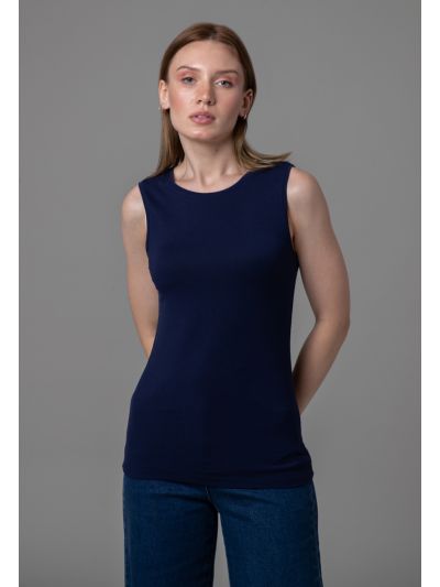 Soft Solid Sleeveless Crew Neck Basic Top