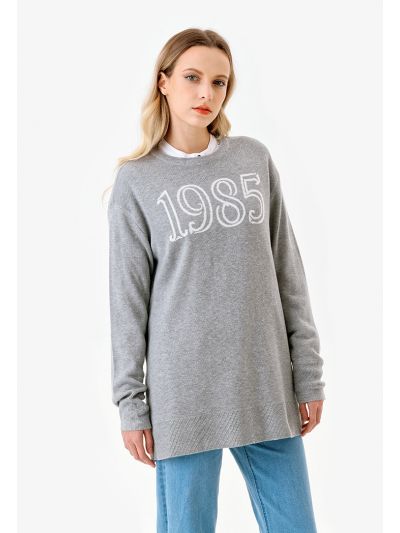 بلوزة محبوكة بطباعة 1985