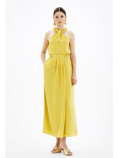 Solid Maxi Skirt With Pocket Detail -Sale