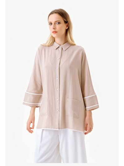 Solid Button Up Long Sleeve Shirt