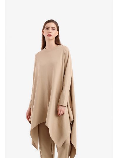 Solid Tunic Asymmetrical Blouse -Sale