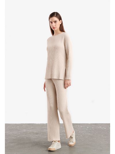 Tiny Pleated Solid Skinny Trouser -Sale