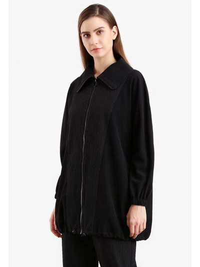 Quilt Textured Solid Outer Jacket -Sale
